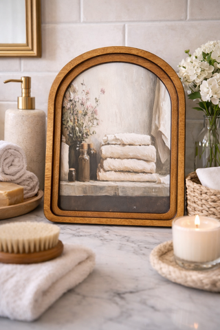*PRE ORDER* Bathroom Shelf Arch Framed Art 8.25x11"