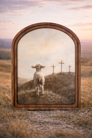 *PRE ORDER* 3 Crosses Lamb Arch Framed Art 8.25x11"