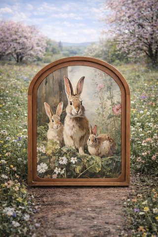 *PRE ORDER* Bunny Trio Arch Framed Art 6x8"