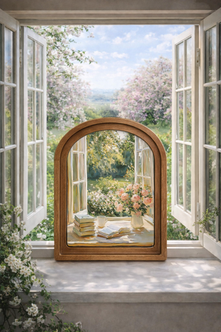 *PRE ORDER* Spring Window Arch Framed Art 6" x 8"