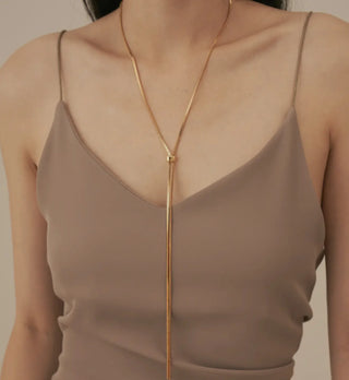 Lariat Slide Necklace, Gold or Silver