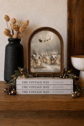 Flying Sleigh Arch Framed Art 6x8”