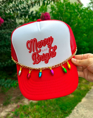 *PRE ORDER* Merry & Bright White/Red Trucker