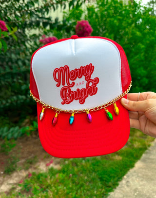 *PRE ORDER* Merry & Bright White/Red Trucker