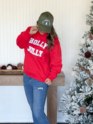 Holly Jolly Christmas Sweater, Red