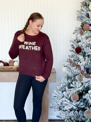 Wine Weather Sweater, Wine