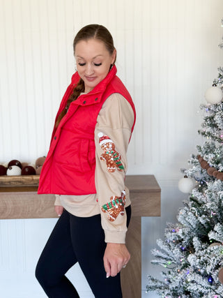 Crimson Ridge Puffer Vest