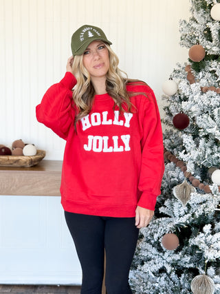 Holly Jolly Christmas Sweater, Red