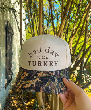 *PRE ORDER* Bad Day To Be A Turkey Khaki/ Real Camo Canvas Trucker