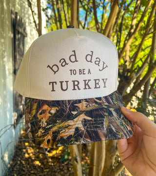 *PRE ORDER* Bad Day To Be A Turkey Khaki/ Real Camo Canvas Trucker