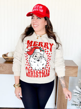 Merry Christmas Unisex Pullover, Cream
