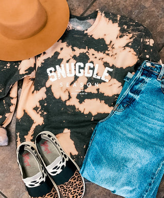 *PRE ORDER* Snuggle Season Bleached Sweatshirt