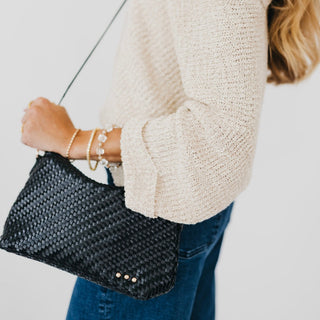Pretty Simple Jamie Woven Crossbody in Black