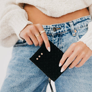 Pretty Simple Kat Suede Wallet in Black