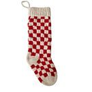 Checkered Christmas Stocking, Red and White