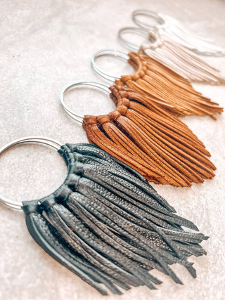 Desert Bloom Fringe Earrings, Jewelry Cascade Fringe Hoops Earrings, Black