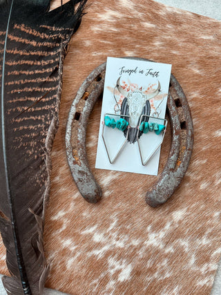 Yellowstone Beaded Arrowhead Earring