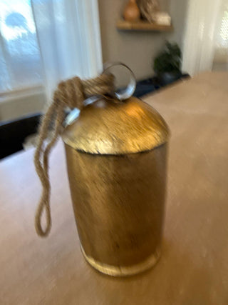 Large Golden Bell with Jute Rope