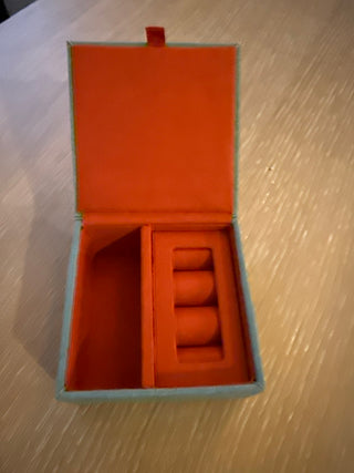 Beaded Travel Jewelry Box, Blue and Green