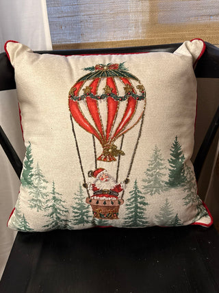 Hot Air Balloon Santa Claus Pillow