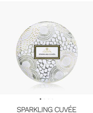 Voluspa 3 Wick Tin 12oz Candle, Sparkling Cuvee