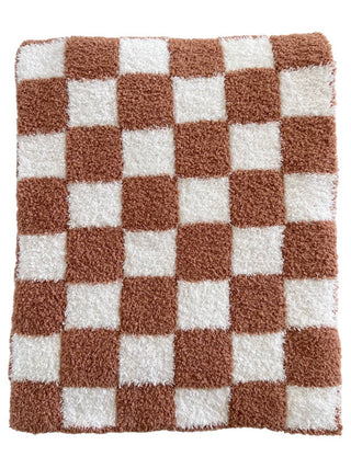 Nutmeg and White Checkerboard Blanket Kid's Phufy® Bliss