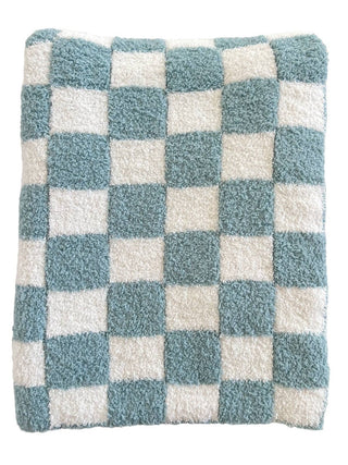Powder Blue Checkerboard Blanket, Kid's Phufy® Bliss