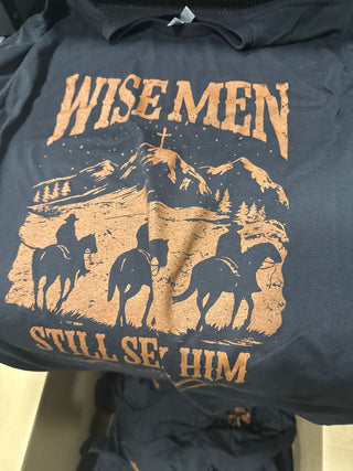 Wise Men Still Seek Him Mens Graphic Tee, Black