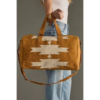 Camel & Cream Aztec Duffel