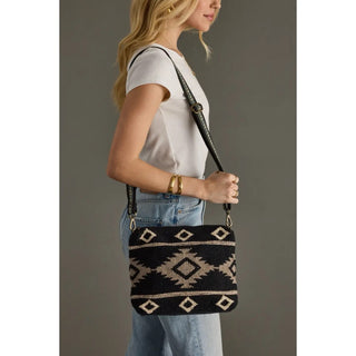 Black, Taupe & Cream Aztec Crossbody