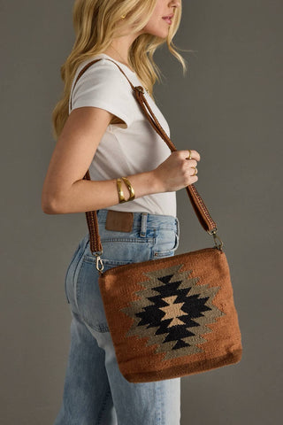 Rust, Olive & Cream Aztec Crossbody