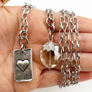 KD4 All Is Well Smoky Crystal Lite Necklace – Silver