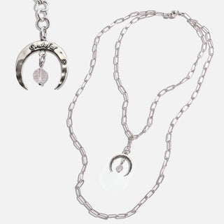 KD18 Grateful Crescent Moon Klink Necklace - Silver