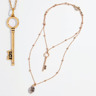 KD19 "I Am Free" Dainty Key Necklace - Gold