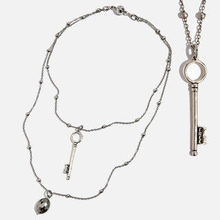 K20 "I Am Free" Dainty Key Necklace - Silver