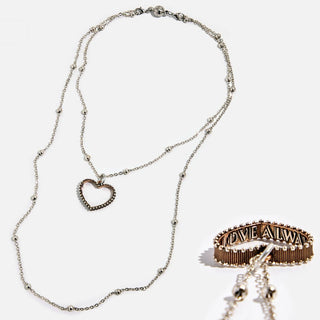 KD9 Love Always Open Heart Dainty Necklace – Silver