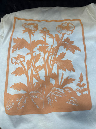 Floral Bloom Unisex Graphic Tee, Natural