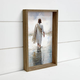 Jesus Walking On Water - Jesus Canvas Art - Wood Framed Art - Mini 6x10