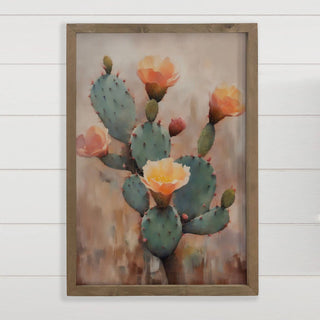 Prickly Pear Painting - Cactus Canvas Art - Desert Wall Art 12x18"