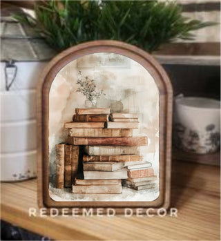 Books Arch Framed Art 6x8"