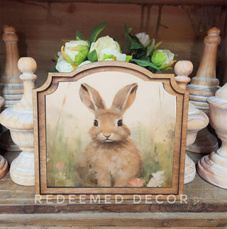 Tan Bunny Provincial Framed Art