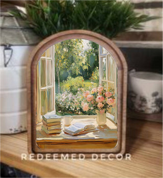 Spring Window Arch Framed Art
