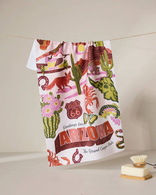 Geometry Tea Towel, Greetings from Arizona