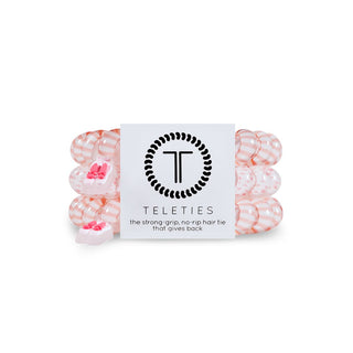TELETIES Ballet Blush Spiral Hair Tie Trio