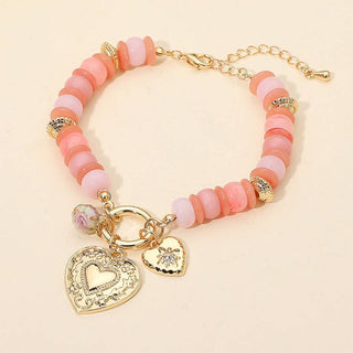 Floral Heart Beaded Bracelet