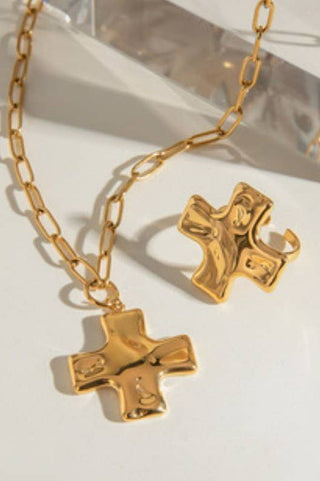 Sunburst Cross Link Necklace