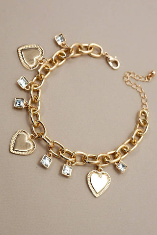 Golden Hearts Charm Bracelet
