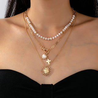 Radiant Faith Layered Charm Necklace