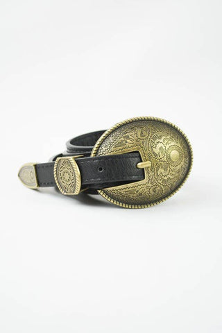 Heirloom Oval Buckle Belt, Black