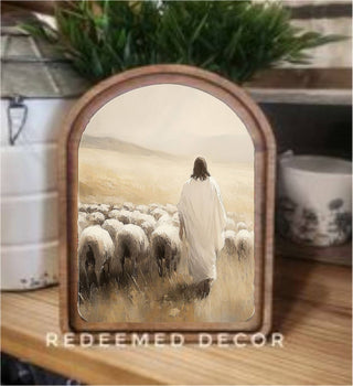 Jesus Sheep Arch Framed Art 8.25x11"
